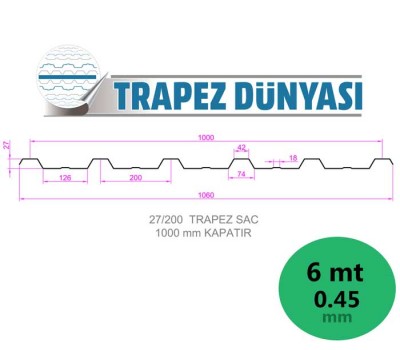 27/200 Trapez Sac 0.45 mm 6 metre