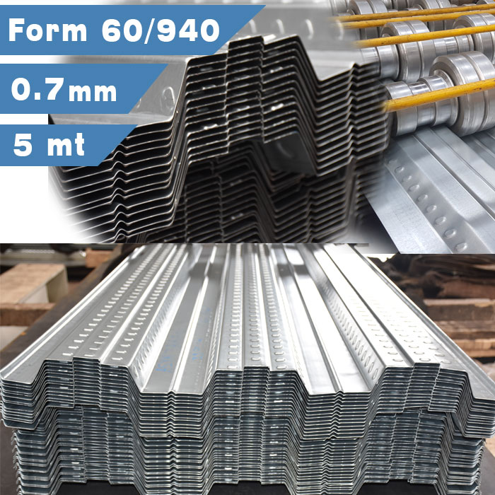 Beton Altı Trapez Sac 60/940 Form 0.7 mm 5 metre