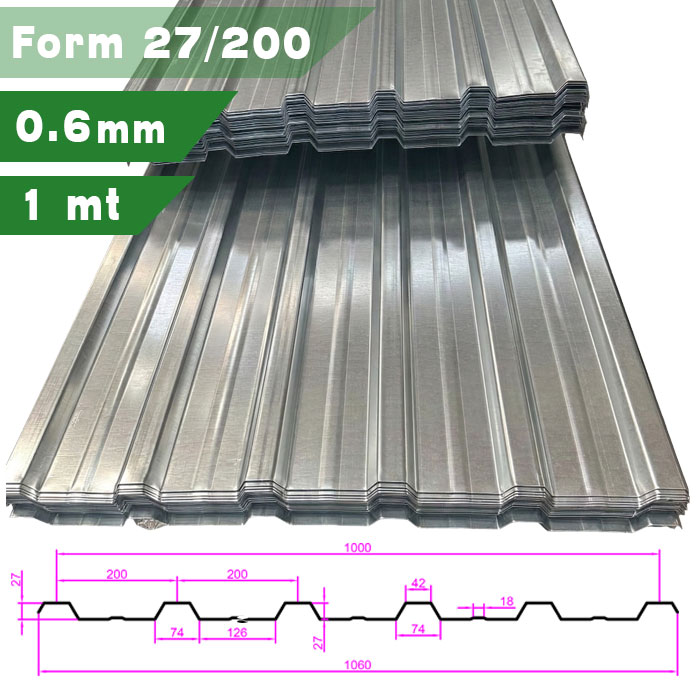 Galvanizli Trapez Sac 1 mt Kapatır 0.6 mm