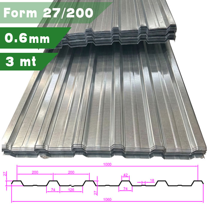 Trapez Sac Galvanizli 3 mt Kapatır 0.6 mm